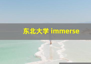 东北大学 immerse